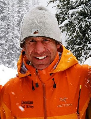 Chatter Creek ACMG Assistant Guide, Ken Black shows off his ARC'TERYX staff jacket